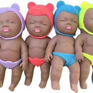 squeeze black baby doll slow rising sand filled stress relief toy cute squeeze stretch toy for adults