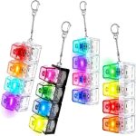 4 pcs keyboard adult fidget clicker 4 in 1 keyboard fidget keychain cube mechanical key button clicker stress relief gift for office home to pass the time